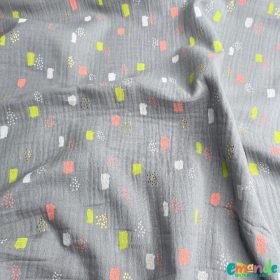 Dupla géz, Színes foltok Szürke (fólia nyomott)