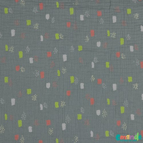 Dupla géz, Színes foltok Szürke (fólia nyomott)