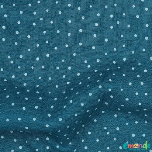 Pöttyös dupla géz, Petrol   