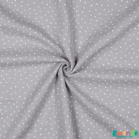 Pöttyös dupla géz, Szürke   