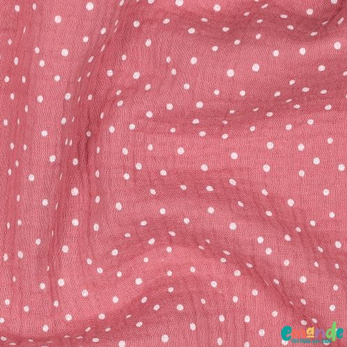 Pöttyös dupla géz, Rózsaszín   