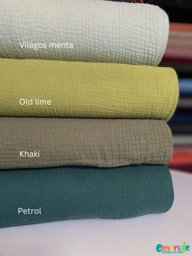 Egyszínű dupla géz, Old lime   