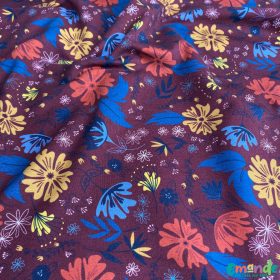 Fésült Futter (French Terry), Vadvirágok Bordó