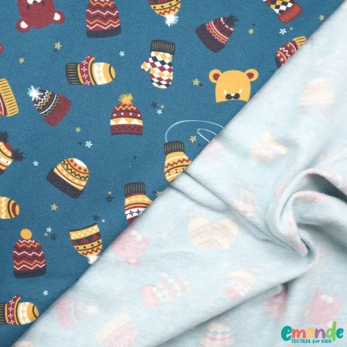 Fésült futter (French terry),  Sapka-sál, Farmerkék