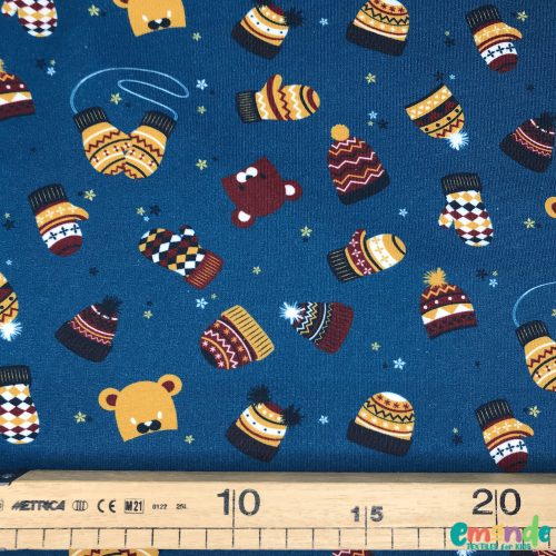 Fésült futter (French terry),  Sapka-sál, Farmerkék