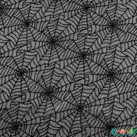   HALLOWEEN, Pókháló mintás kötött lurex anyag, Fekete-ezüst   