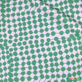 BIO Pamut jersey, Őrült menta pöttyök Fehér