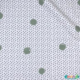 BIO Pamut jersey, Apró pöttyök Fehér