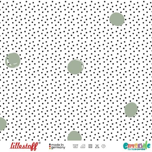 BIO Pamut jersey, Apró pöttyök Fehér