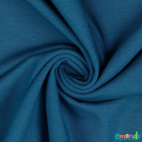 Egyszínű BIO Pamut jersey, Farmerkék (18)