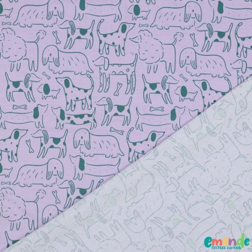 Pamut jersey, Kutya, Lila  