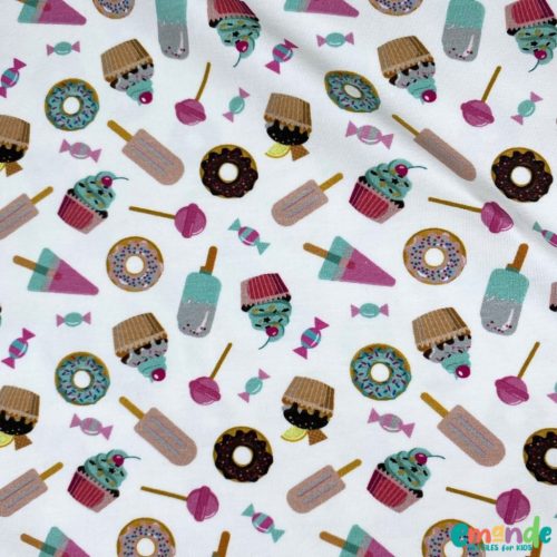 Pamut jersey, Muffin, Törtfehér