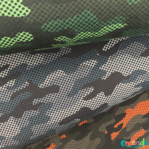 Pamut jersey, Terepszínű,   Szürke