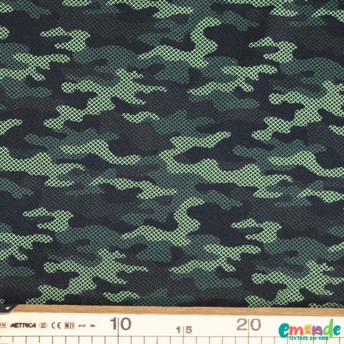 Pamut jersey, Terepszínű,   Zöld