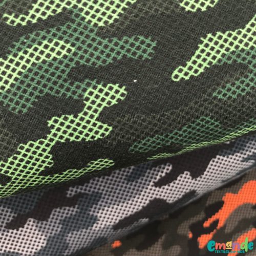 Pamut jersey, Terepszínű,   Zöld