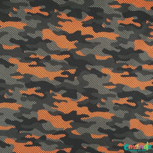 Pamut jersey, Terepszínű,   Narancssárga