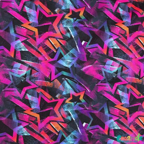 Pamut jersey, Csillag,   Lila-Sötétkék