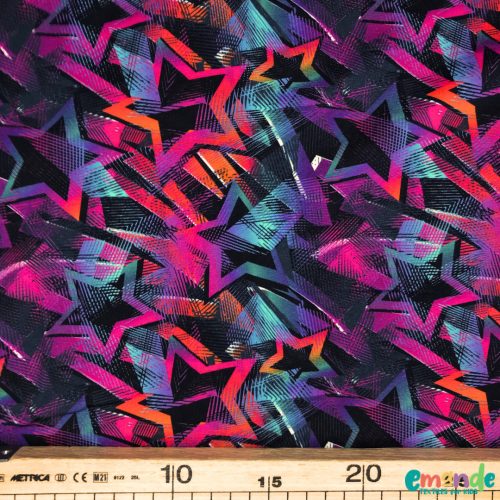 Pamut jersey, Csillag,   Lila-Sötétkék