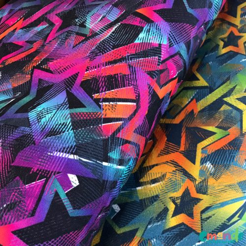 Pamut jersey, Csillag,   Lila-Sötétkék