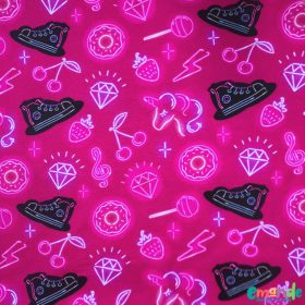 Pamut jersey, Neon,   Fukszia