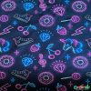 Pamut jersey, Neon,   Sötétkék