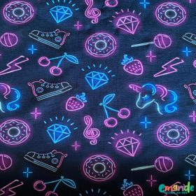 Pamut jersey, Neon,   Sötétkék