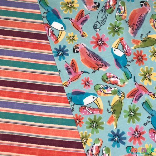 Pamut jersey, Papagáj, Világoskék