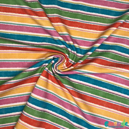 Pamut jersey,  Aquarell csíkok (vegyes színek) 