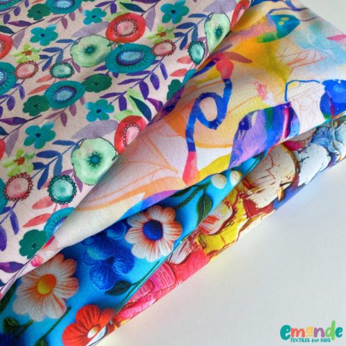 Pamut jersey,  Virágok   