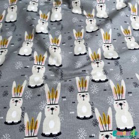 Pamut jersey, Indián nyuszik Sötétszürke