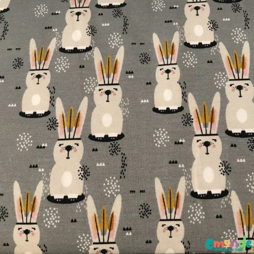 Pamut jersey, Indián nyuszik Sötétszürke