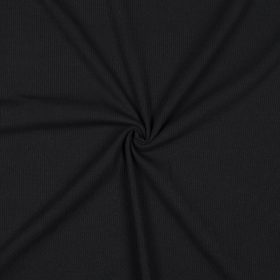 Bordás pamut jersey, Fekete   