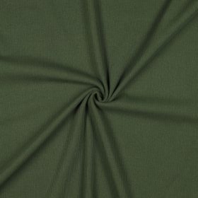 Bordás pamut jersey, Sötétzöld   