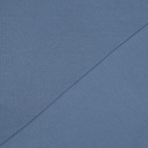 Bordás pamut jersey, Farmerkék   