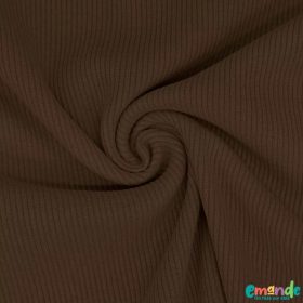 Bordás pamut jersey, Sötét barna   