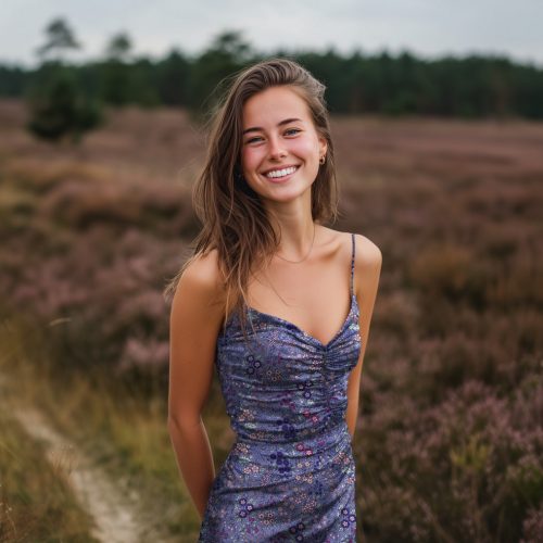 LENZING™ ECOVERO™ viszkóz, Virágok, Lila  