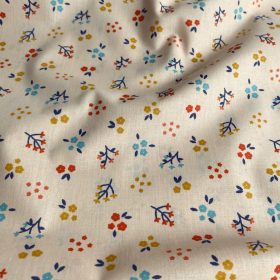 BIO Pamutvászon,  Apró virágok, Világos lazac  