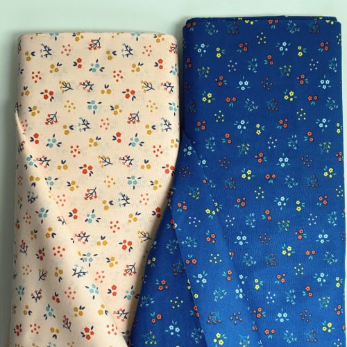 BIO Pamutvászon,  Apró virágok, Világos lazac  