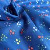 BIO Pamutvászon,  Apró virágok, Kék  