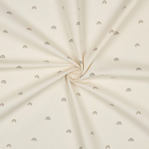 BIO Pamutvászon, Szivárvány, Natúr  