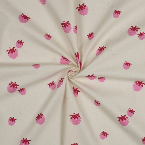 BIO Pamutvászon, Málna, Natúr  