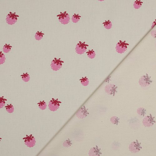 BIO Pamutvászon, Málna, Natúr  