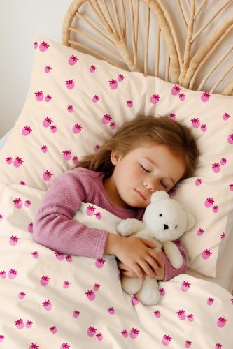 BIO Pamutvászon, Málna, Natúr  