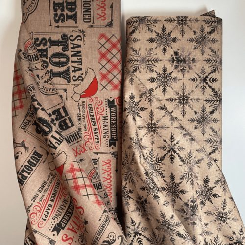 Karácsonyi pamutvászon, Karácsonyi hírmondó, Natúr   