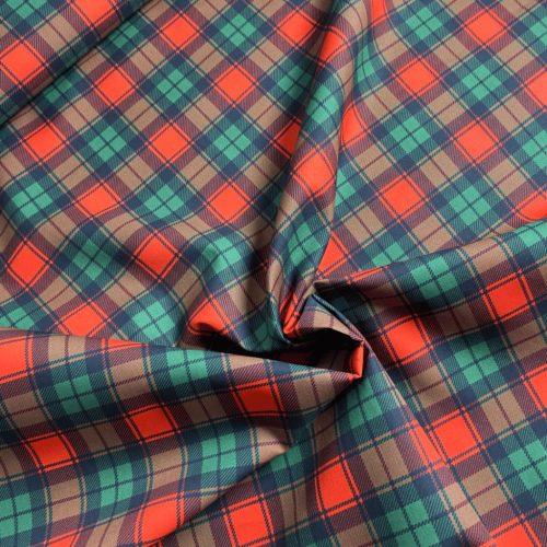 Karácsonyi pamutvászon, Skót kockás    