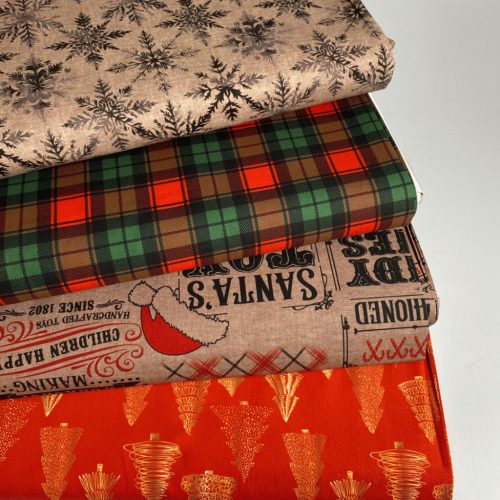 Karácsonyi pamutvászon, Skót kockás    