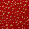 Karácsonyi pamutvászon, Csillagok,  Piros 