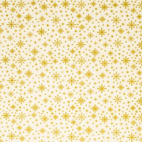 Karácsonyi pamutvászon, Hópehely, Törtfehér 