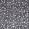 Karácsonyi pamutvászon, Hópehely,  Antracit 