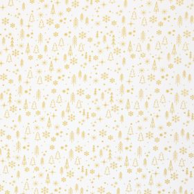 Karácsonyi pamutvászon, Fenyőfa,  Törtfehér 